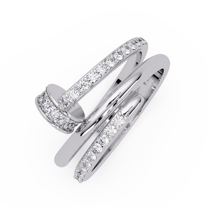 Wrap Style Lab Grown Diamond Double Band Ring - HIGHCARAT DIAMONDS