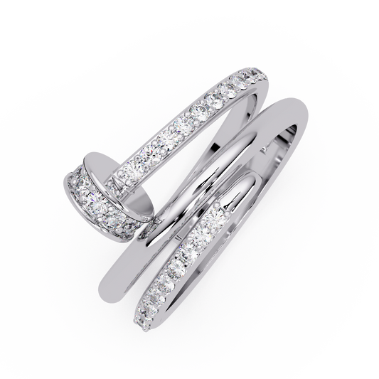 Wrap Style Lab Grown Diamond Double Band Ring - HIGHCARAT DIAMONDS