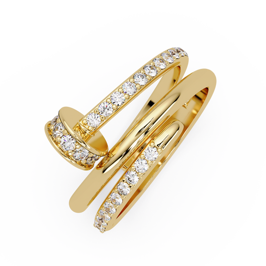 Wrap Style Lab Grown Diamond Double Band Ring - HIGHCARAT DIAMONDS