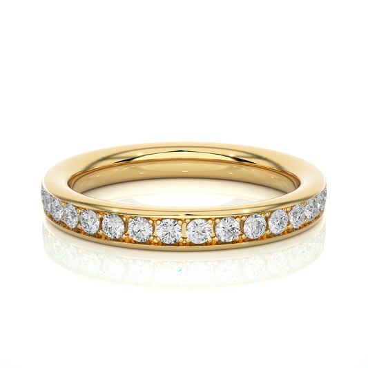 Labgrown 0.35 CT Round Cut Diamond Wedding Band Channel Set Anniversary Band For Her