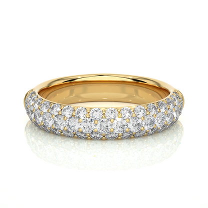 Round Shape Lab or Natural Diamond Eternity Band Solid Gold Full Eternity Wedding Band For Her