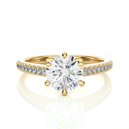 1.47 Carat Round Shaped Diamond Ring ,14K Solid Gold Luxury Diamond fabulous Ring For Her