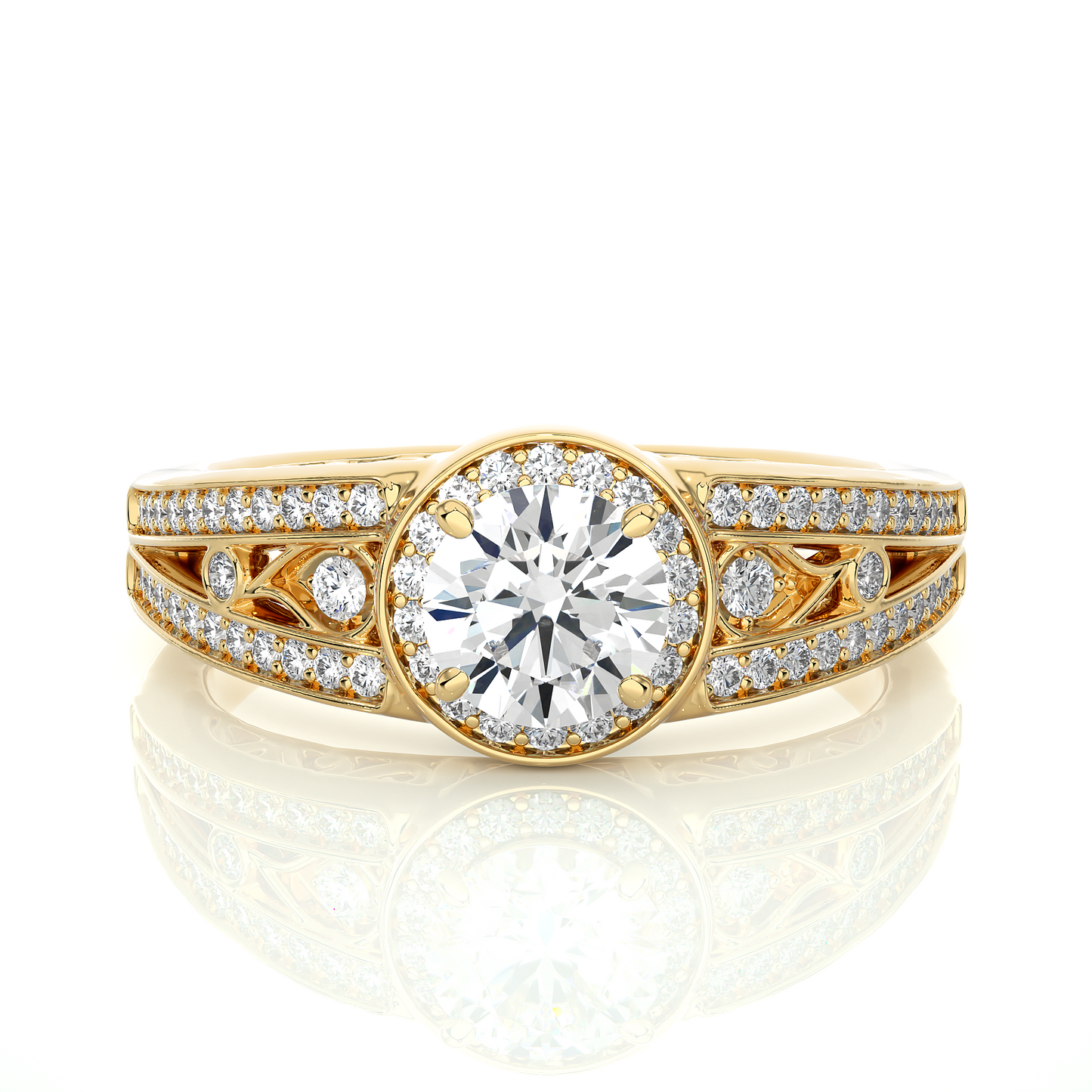 Round Cut  Lab Grown Diamond Wedding Ring for Her, 14k-18k Solid Gold Options Available and  Wear Everyday Basis