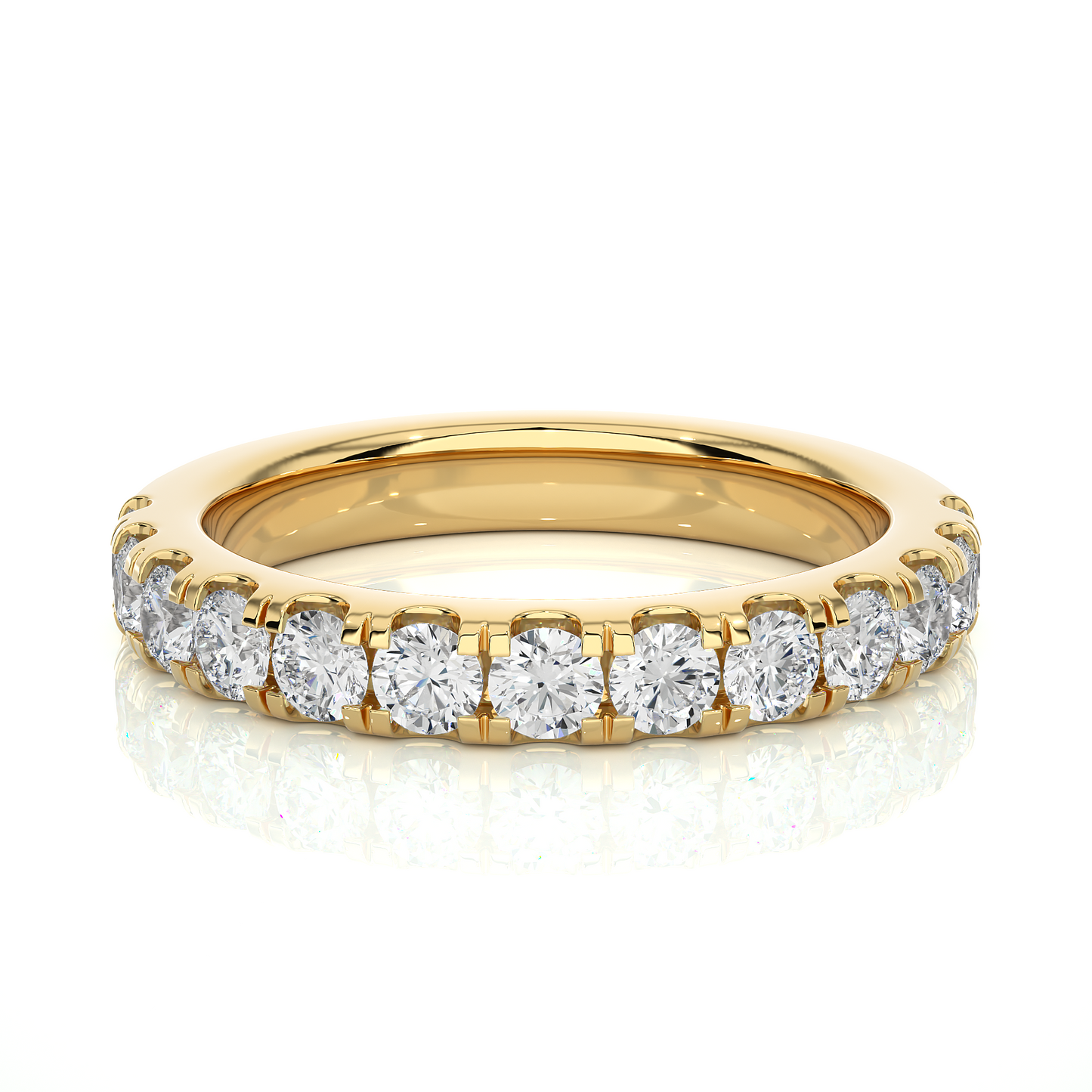 Elegant 14K Solid Gold Round Eternity Band With Sparkling Timeless Labgrown Diamond