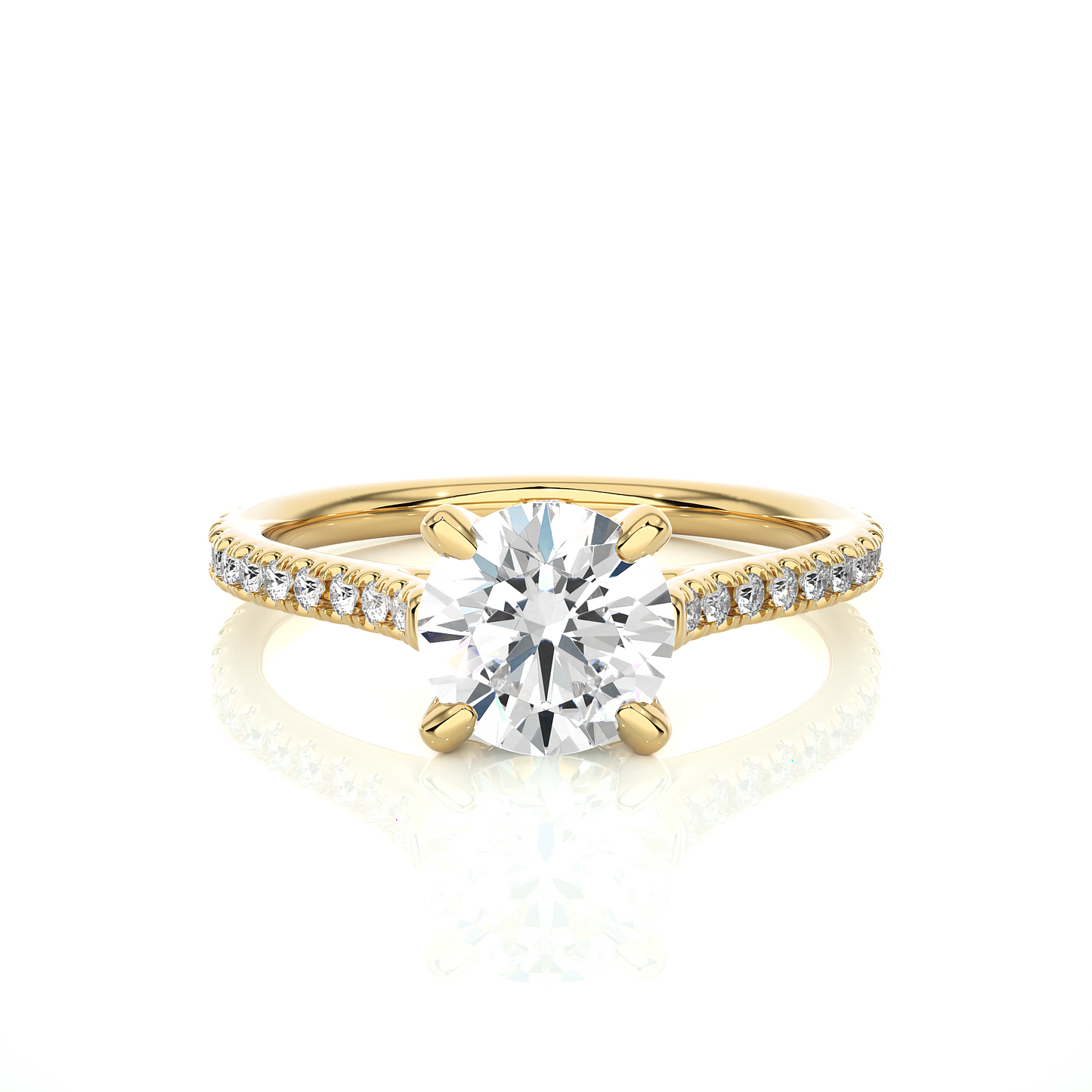 1.58 Carat and 14k,18k,10k option metal is available Round Shaped lab grown diamond proposal Ring