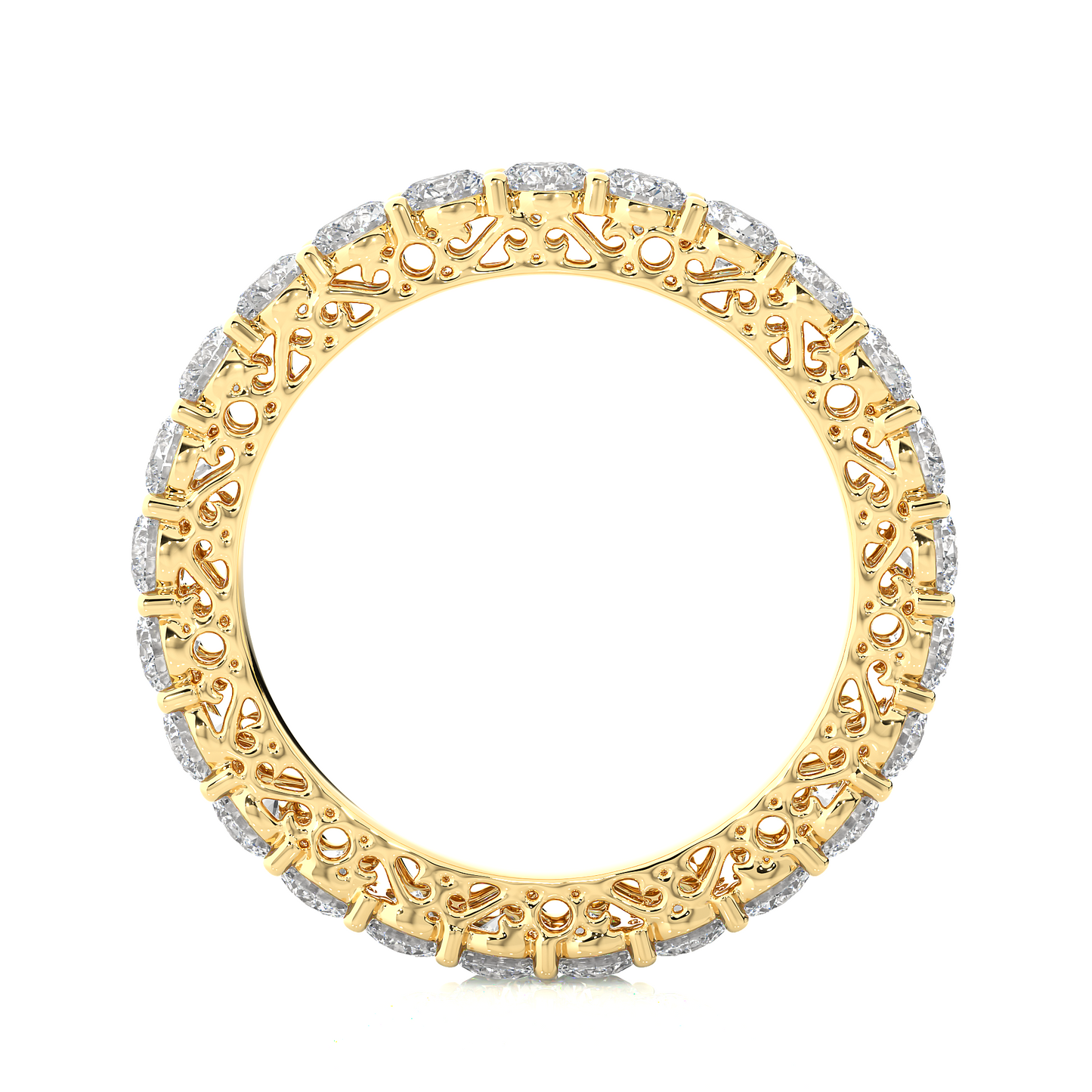 2.28 CT Round Brilliant Lab grown Diamond 14K Gold Wedding Band With Matching Eternity Band