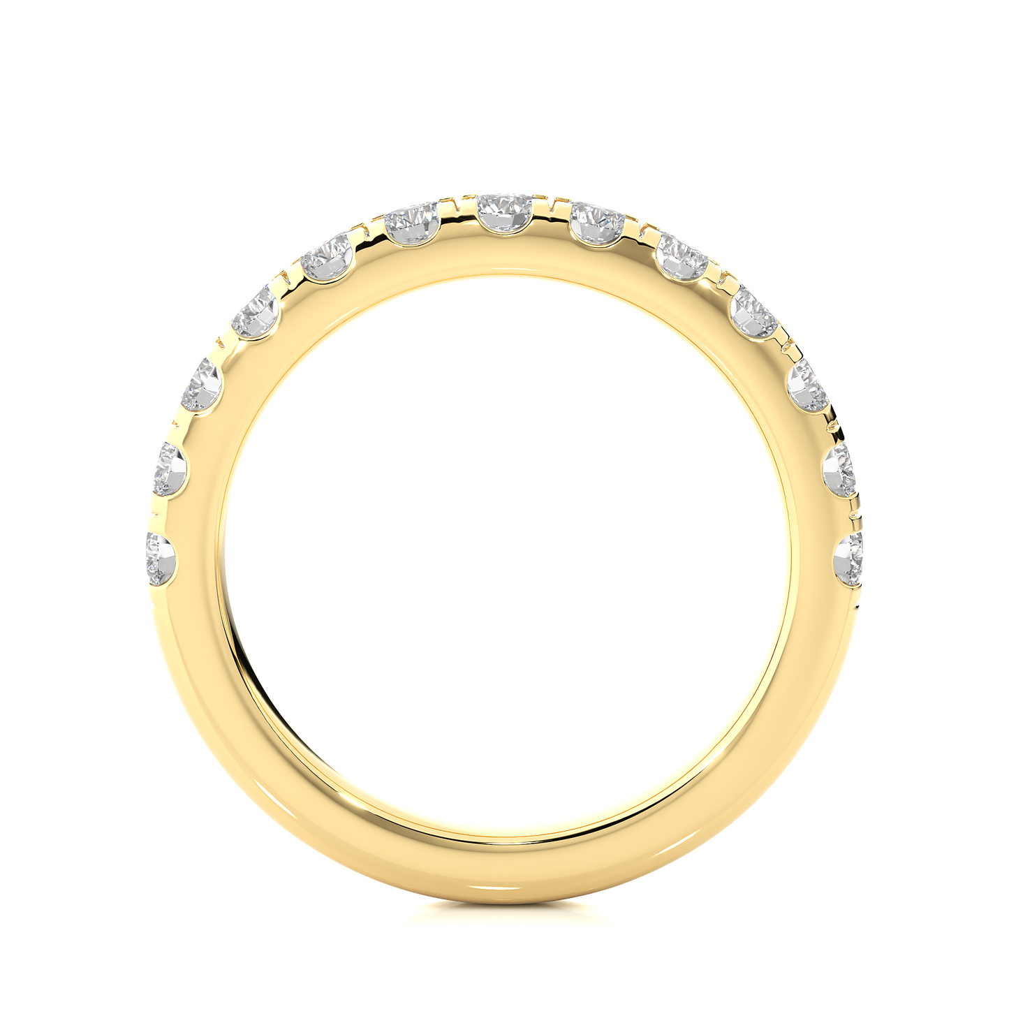 Elegant 14K Solid Gold Round Eternity Band With Sparkling Timeless Labgrown Diamond