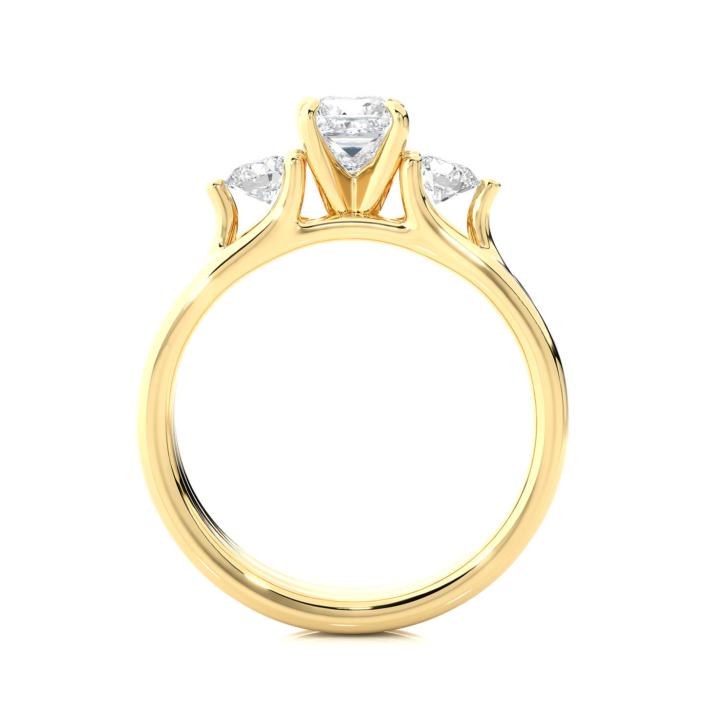 princess cut Lab Grown Diamond 14k Solid Gold Engagement Ring For Special one