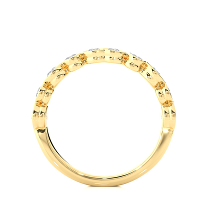 Dainty 10KT Solid Gold Bezel Set Round Shape Diamond Eternity Band Perfect for Daily Wear