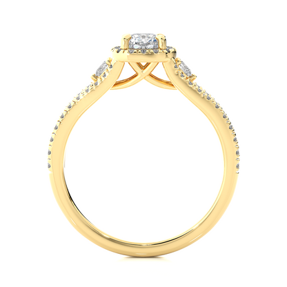 Cushion & Round Cut Lab Grown Diamond With Side stones minimalist perfect Gifted Engagement Ring