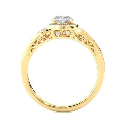 Round Cut  Lab Grown Diamond Wedding Ring for Her, 14k-18k Solid Gold Options Available and  Wear Everyday Basis