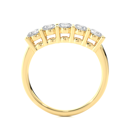 Labgrown 0.52 CT Round Cut Diamond Band Half Eternity Engagement Band For Her
