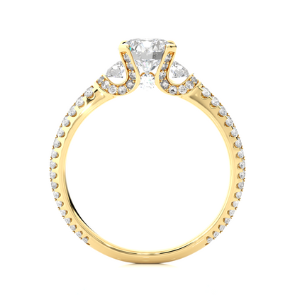 1.44 Carat Round Diamond Lab Grown Diamond Ring with Three Stones Diamond  Ring To Her birthday
