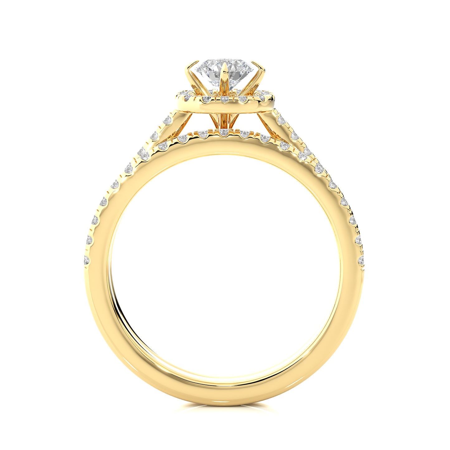 14K Solid Gold Round Shape Diamond Ring, Handmade Accented Perfect Promise Ring for Your Special Person