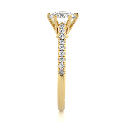 1.47 Carat Round Shaped Diamond Ring ,14K Solid Gold Luxury Diamond fabulous Ring For Her