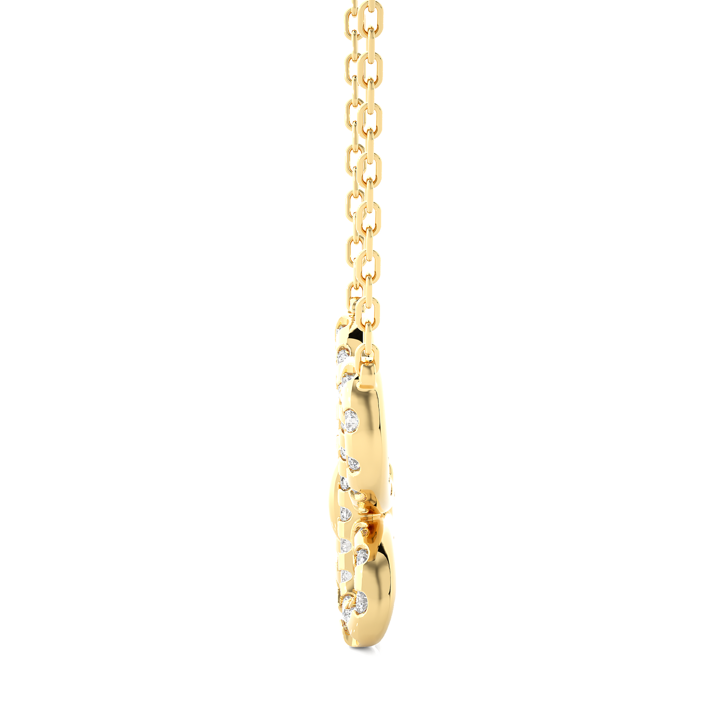 14K Solid Gold Butterfly Pendant with 0.31 CT Lab-Grown Diamonds Delicate Minimalist Jewelry