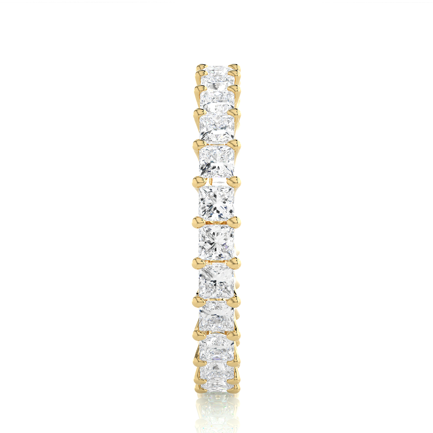 1.93 Ct Princess Cut Lab Grown Diamond 14k Solid Rose Gold Anniversary Full Eternity Band Ring For Her