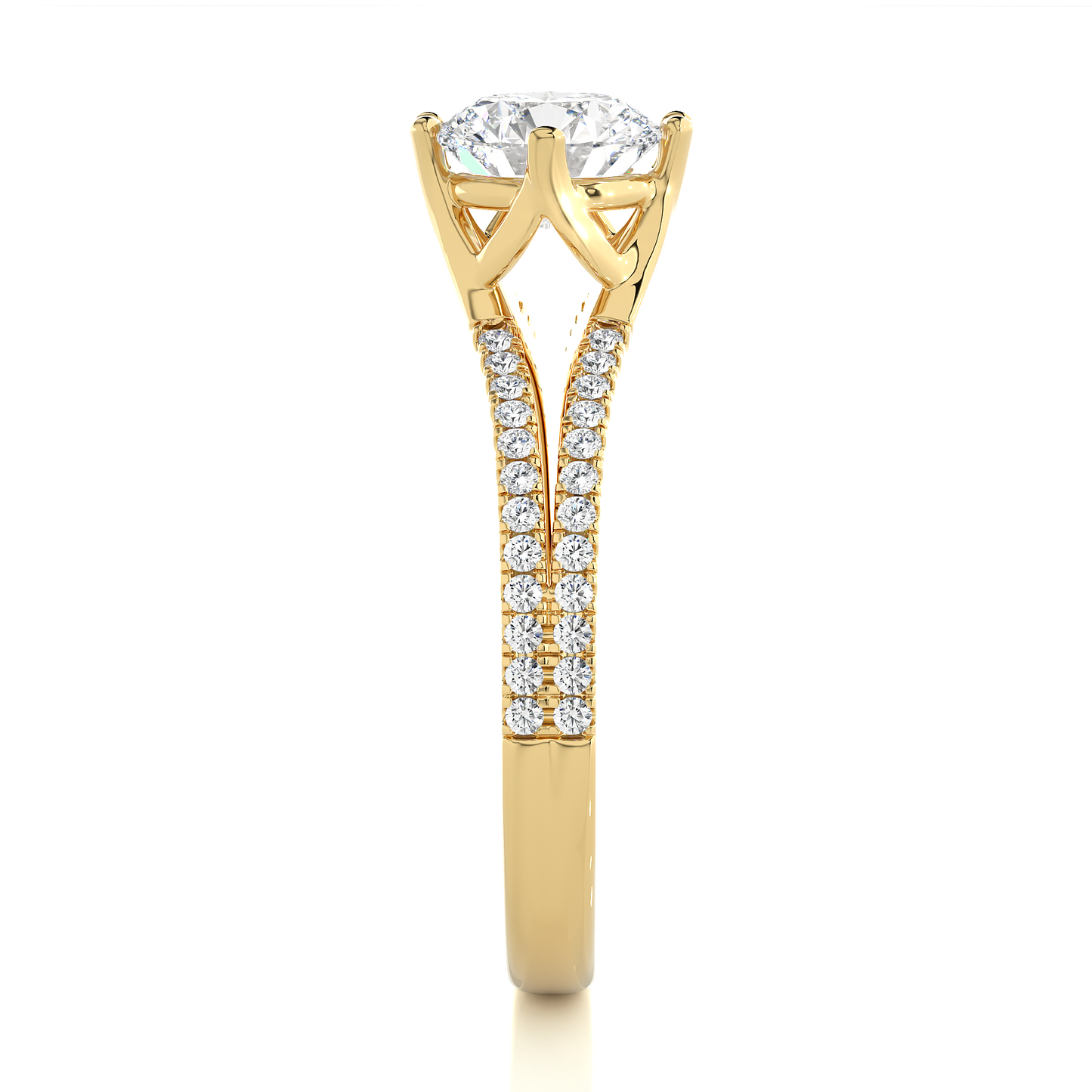 1.05 CT Colorless Round Shaped Lab Grown Diamond Ring, Accented  Engagement Ring For Her