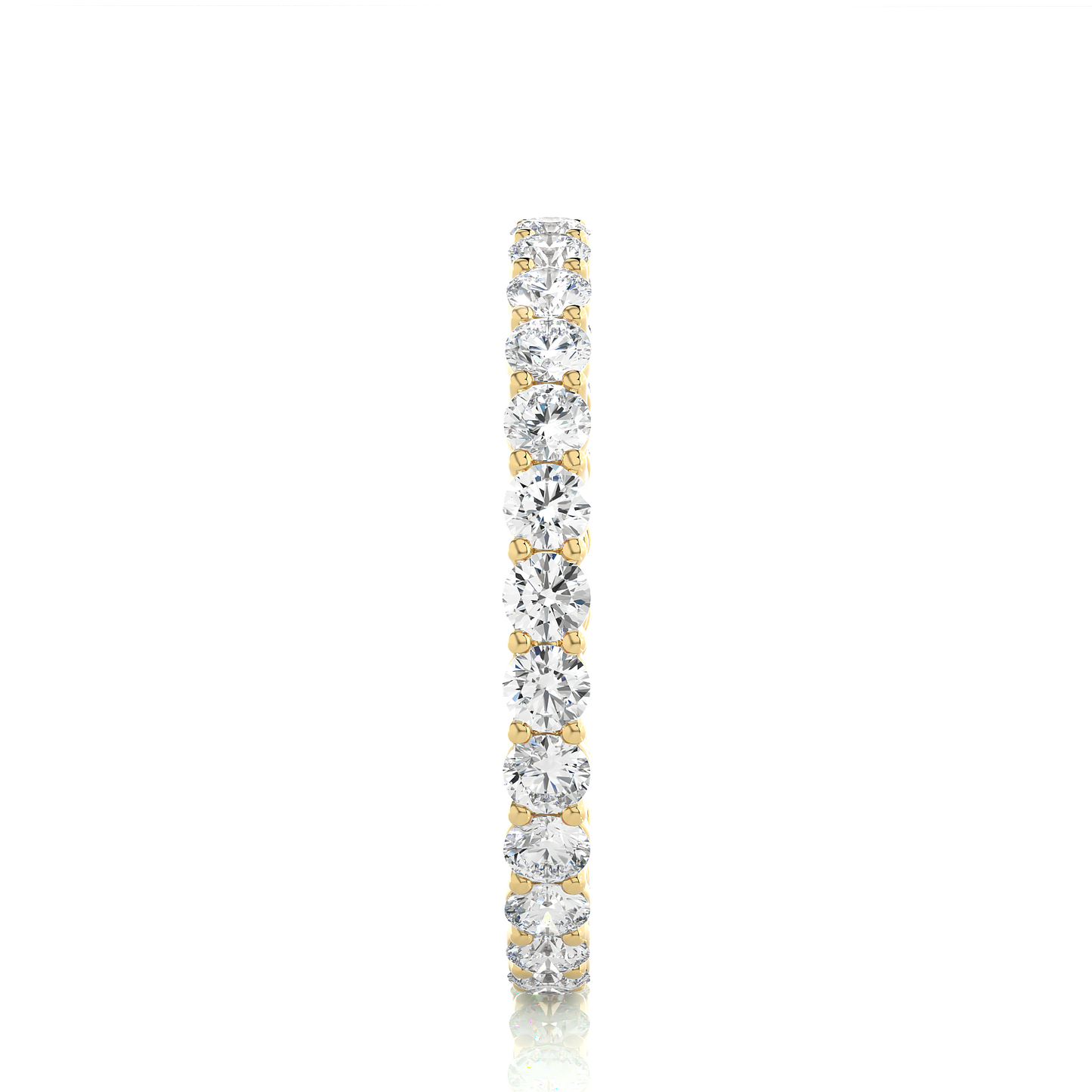 1.12 Carat Round Shaped Lab Grown Diamond & Natural 10k Solid Gold  Eternity Band Ring For Women's