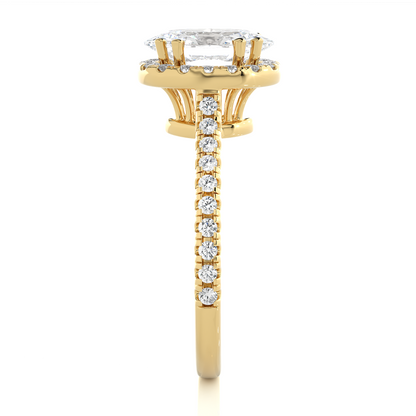 1.26 CT ,14k solid Rose Gold Oval And Round Cut Lab Grown Diamond ring in every occasion wear