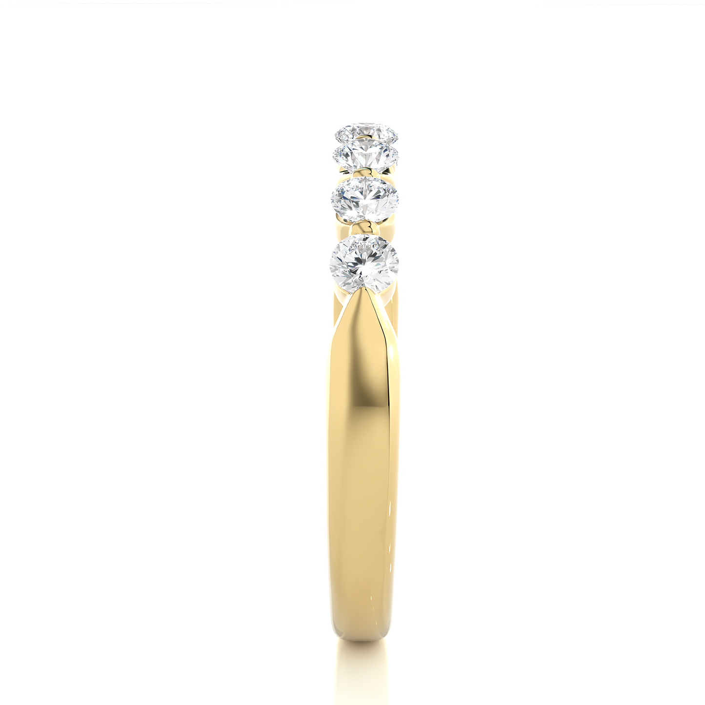 Timeless Shared Prong Diamond Eternity Band In 18K Solid Gold  Bridal Wedding Ring Set