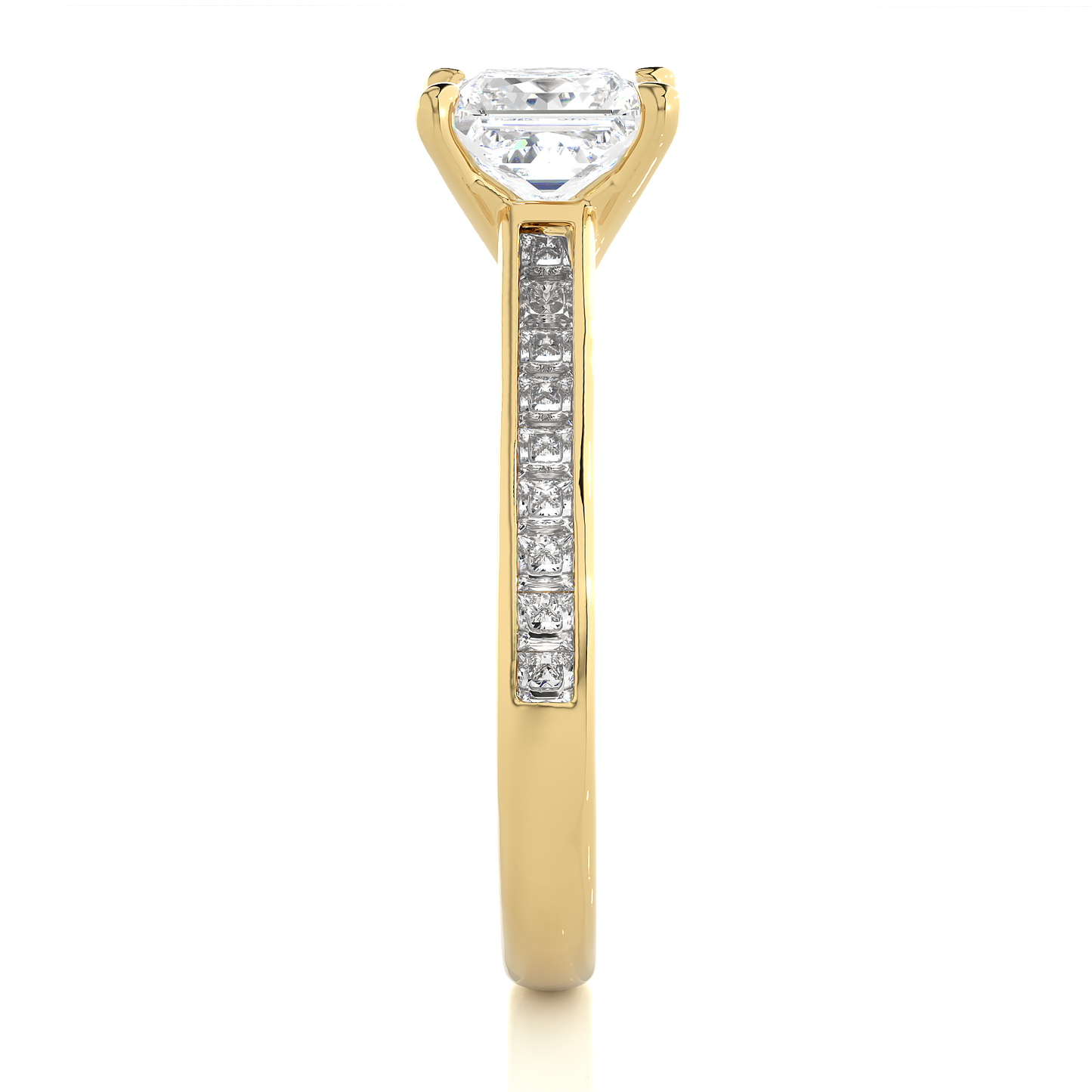 Princess Lab Grown Diamond Side Stone Engagement Ring, 1.95 Carat Accented Ring For Our Special Person