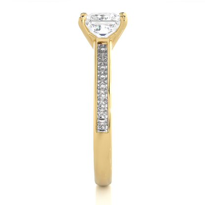 Princess Lab Grown Diamond Side Stone Engagement Ring, 1.95 Carat Accented Ring For Our Special Person