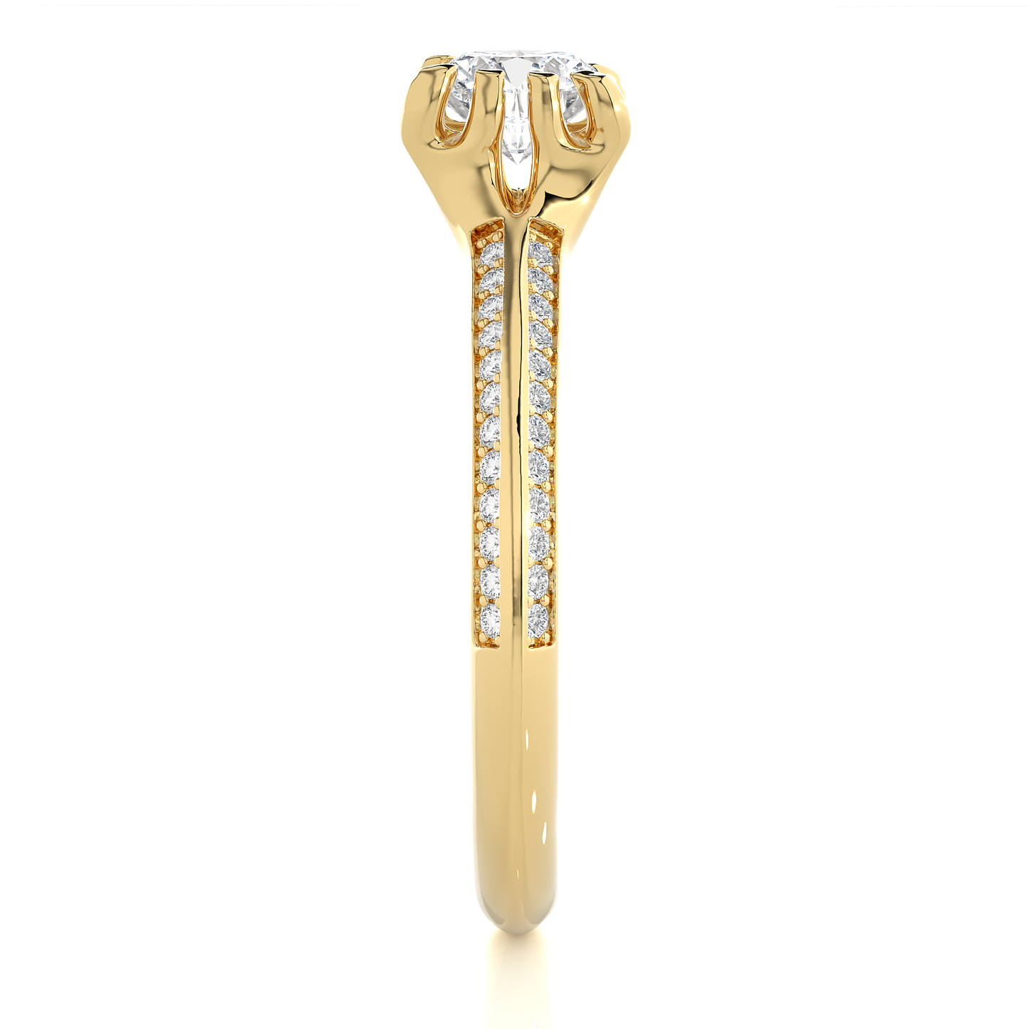 10k Solid White Gold Engagement Ring With Round Cut Lab Grown Diamond Perfect Gift For Her