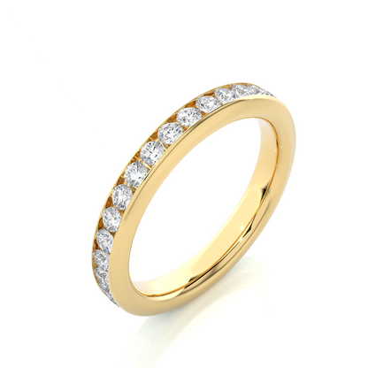 18k Solid Gold Round Shaped Lab Grown/Natural Diamond Full Eternity Band for her gifted