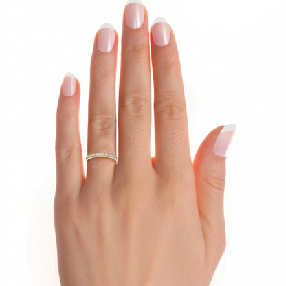 Round Diamond Half Eternity Wedding Band For Her Sparkling Timeless Dainty Vintage Jewelry