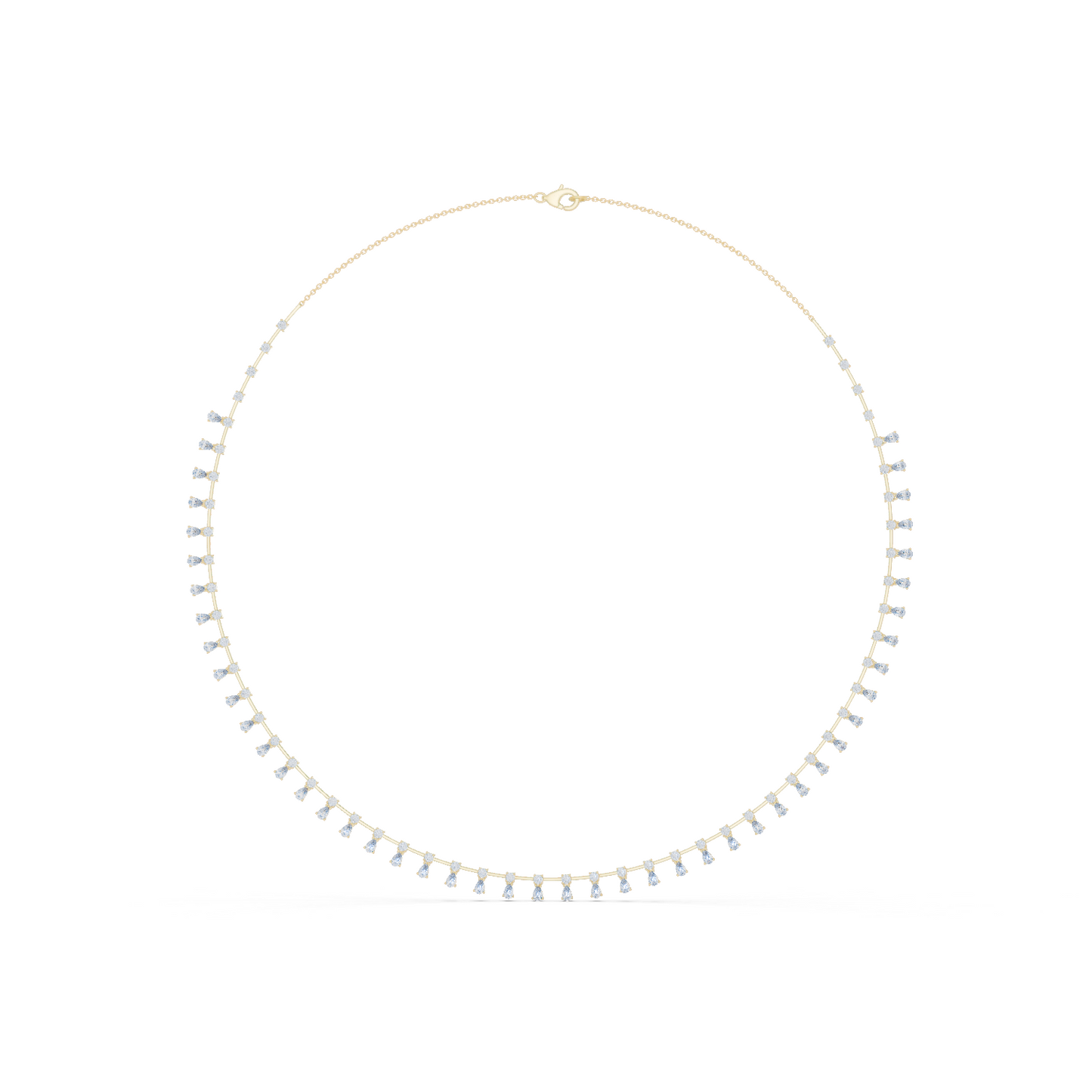 Pear & Round Shapes 5.80 Ct Lab Grown And Natural Diamond Vintage Daily Wear Diamond Necklace For Girl