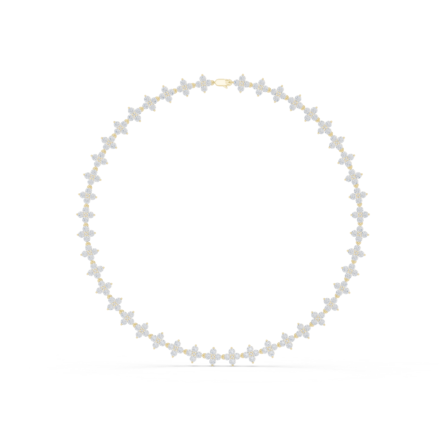 19.80 Ct 18K Solid Rose Gold Round Shapes Natural & Lab Grown Diamond Tennis Necklace Gift For Her