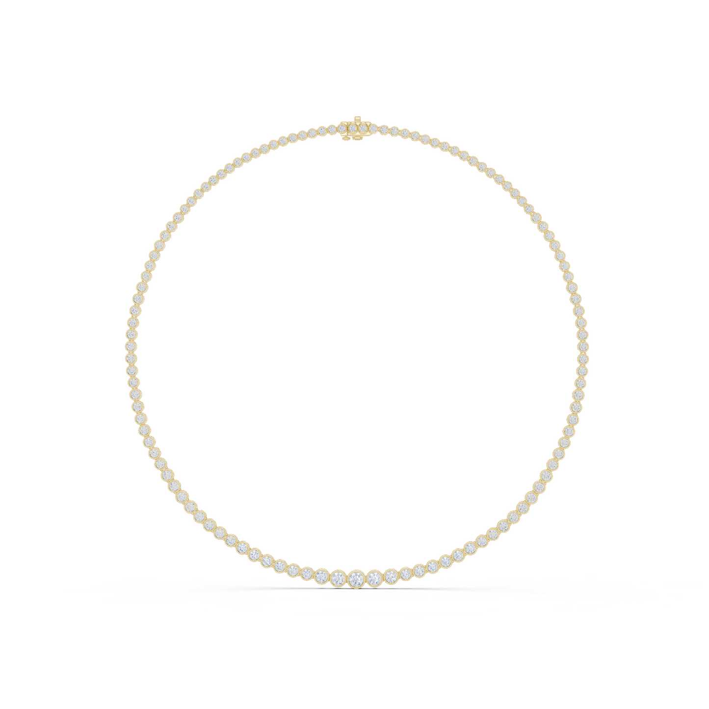 Round Shape Lab Grown Diamond 18k Solid White Gold Women Diamond Necklace