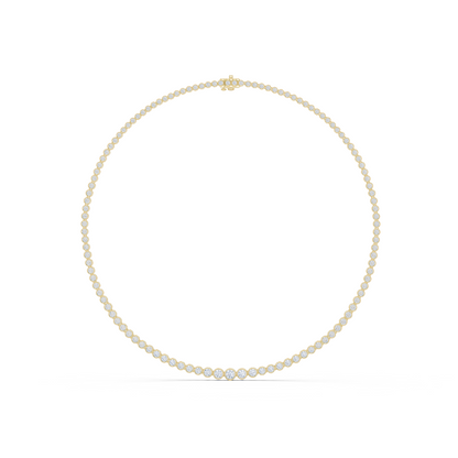 Round Shape Lab Grown Diamond 18k Solid White Gold Women Diamond Necklace