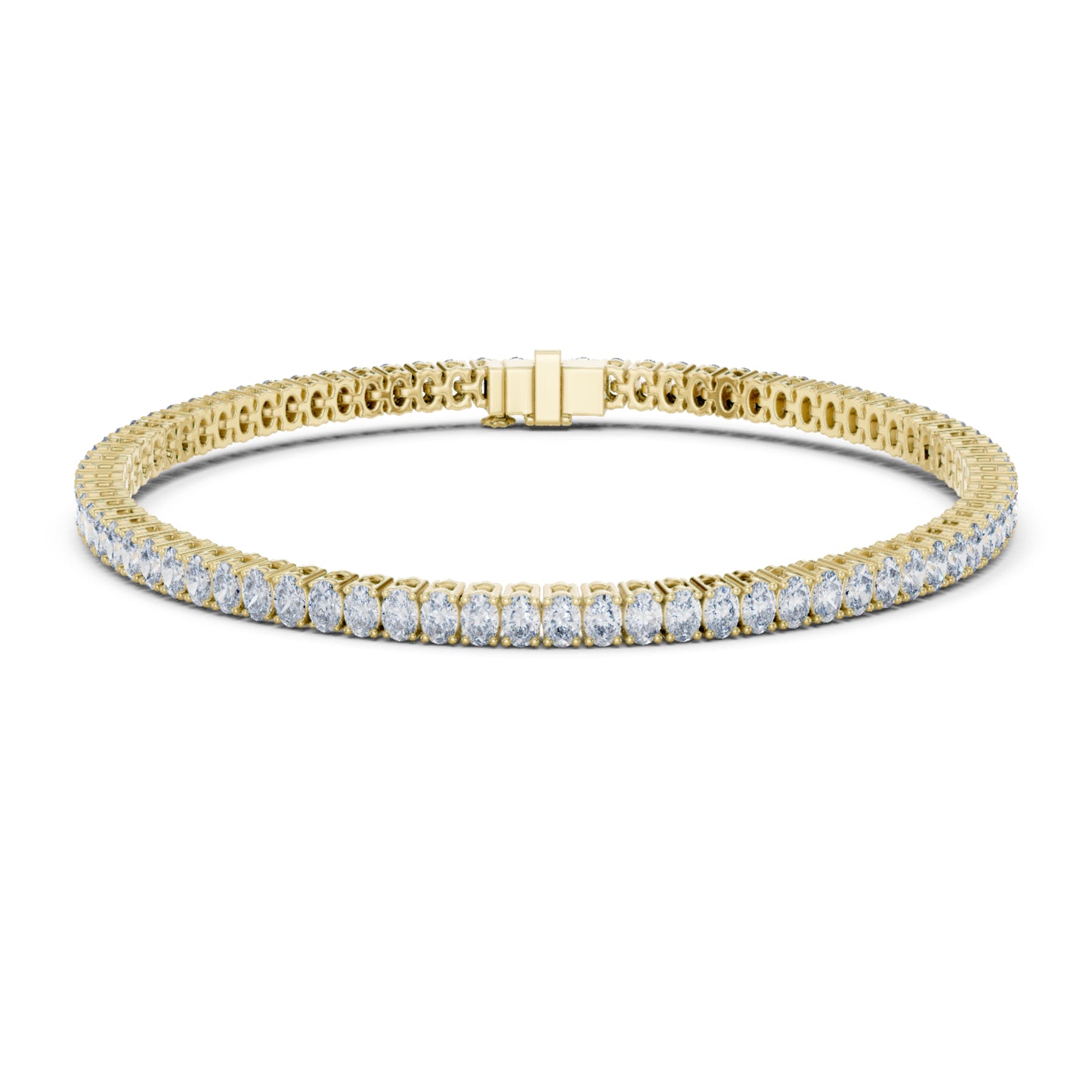 Prong Set 3.95Ct Oval Cut White Colorless Lab Grown Diamond Unique Hand Crafted Dainty Tennis Wedding Wear Bracelet