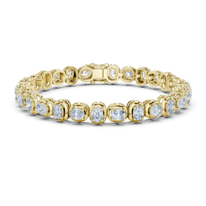 Round Cut Top Grade Labgrown Diamond Elegant Prong Set Classic Wedding Tennis Bracelet For Women's