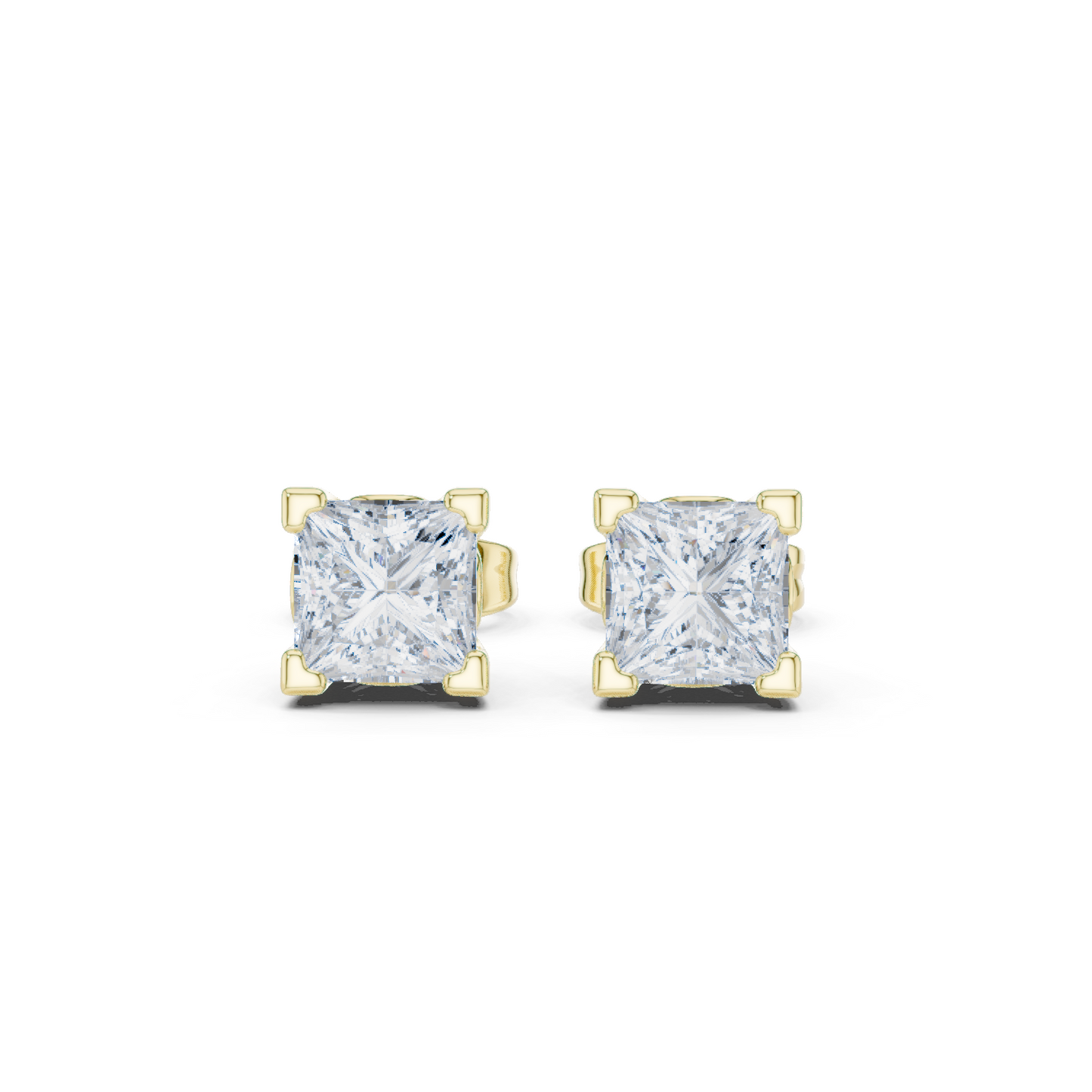 Solid white Gold Princess Cut Lab Grown Diamond Vintage Party Wear Occasionally Wear Diamond Earring For Her