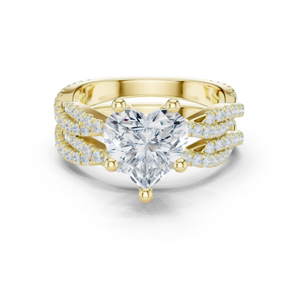 14 KT Solid White Gold Engagement Ring With Heart Cut Labgrown Diamond Perfect Gift For Valentine day