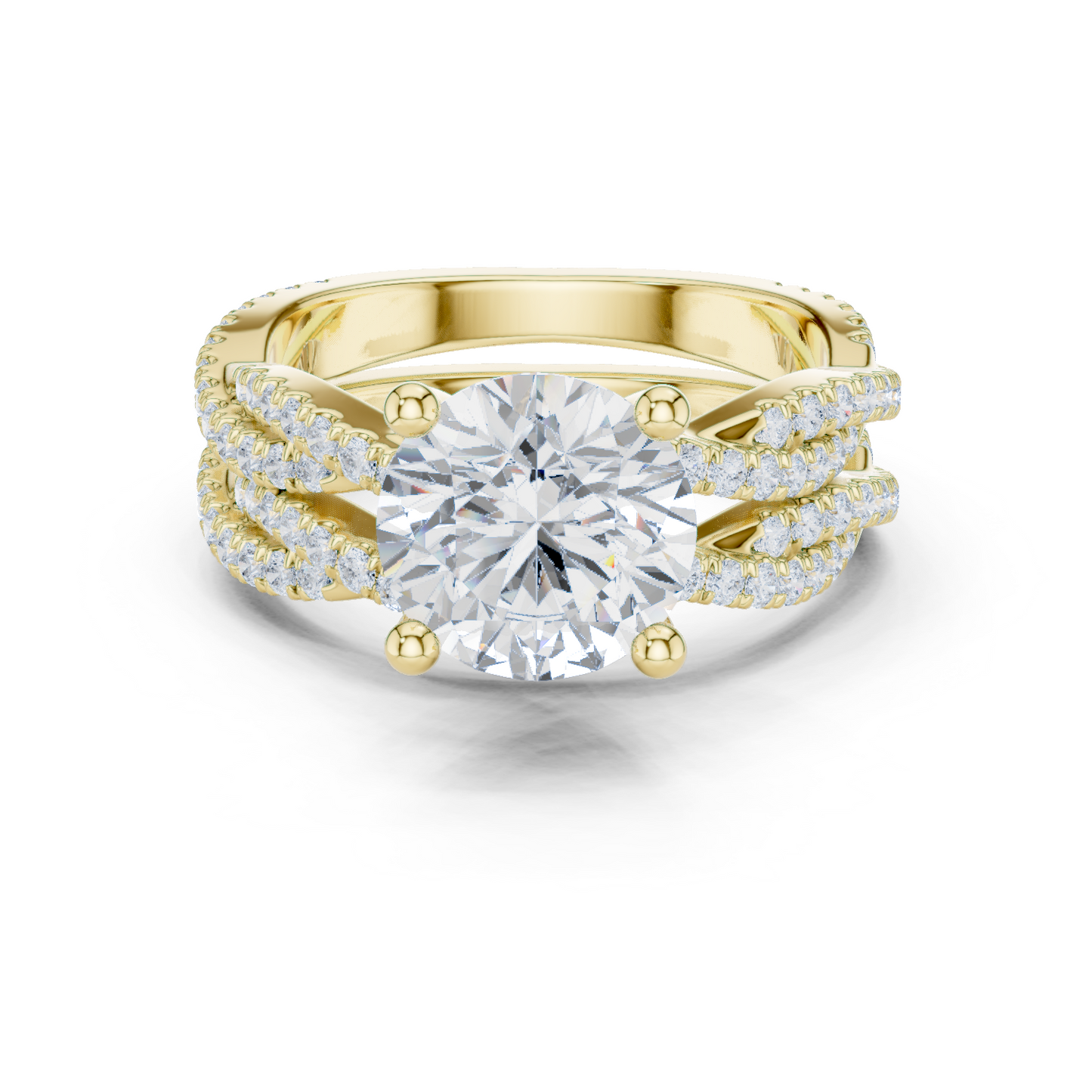 3.23 Carat Round Cut Diamond Ring Minimalist Round Accented Side Stones Ring For you In Every Occasion