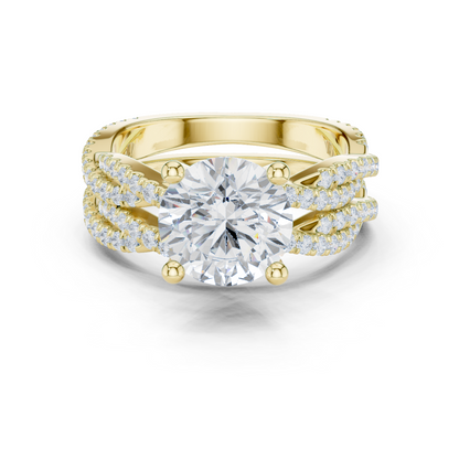 3.23 Carat Round Cut Diamond Ring Minimalist Round Accented Side Stones Ring For you In Every Occasion