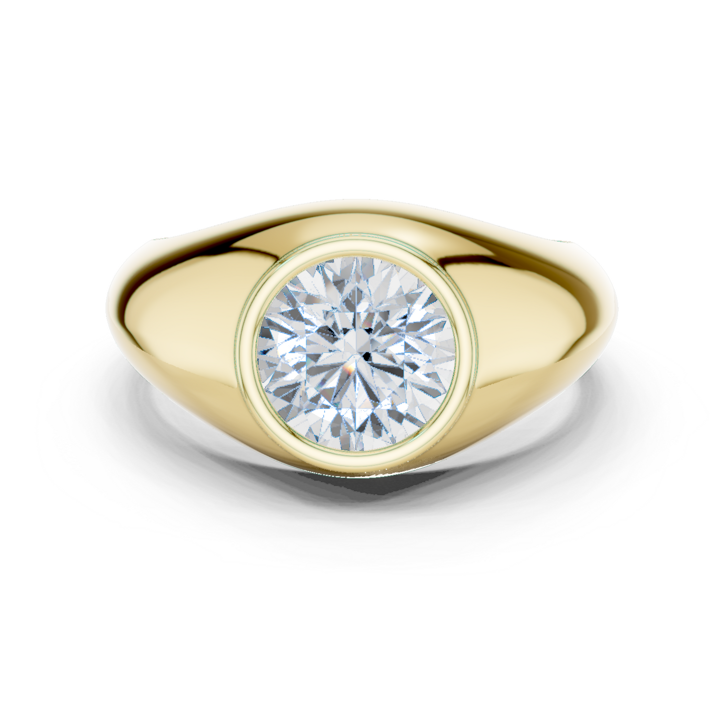 2.00 Ct Round Shape Lab grown Diamond 10k Solid White Shinny Gold Wedding Wear Men's Ring