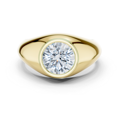 2.00 Ct Round Shape Lab grown Diamond 10k Solid White Shinny Gold Wedding Wear Men's Ring