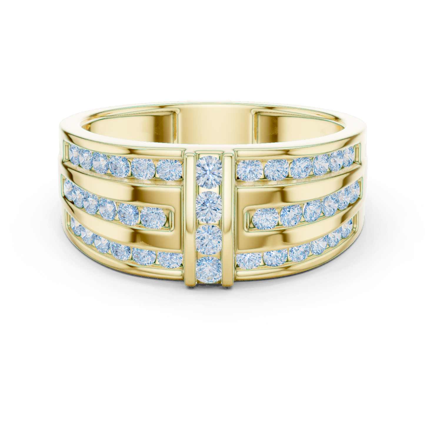 10k Solid White Gold Round Shapes Natural And Lab Grown Diamond Vintage Men's Ring New Classic Look