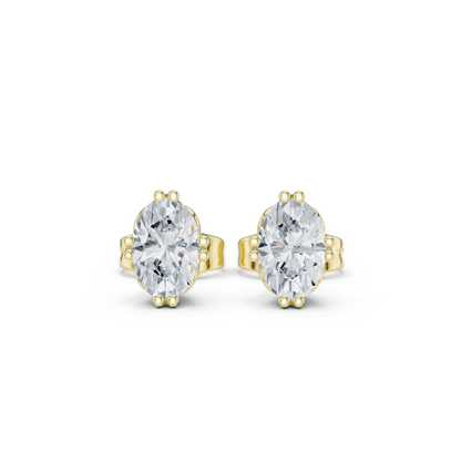1.00 Ct Oval Shapes Lab Grown Diamond 18k Solid Gold Women Elegance Vintage Diamond Earring For Her