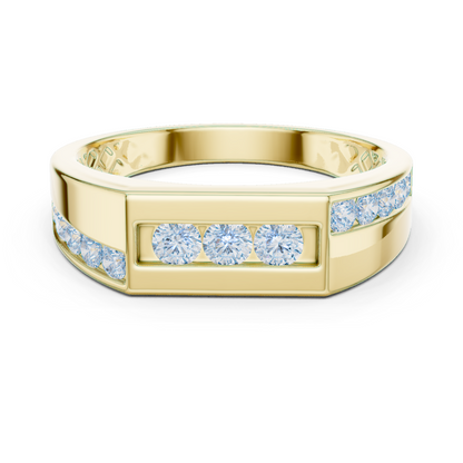 Round Shape Lab Grown Diamond Every Day Shiny Brilliant Diamond Ring For Men Gift