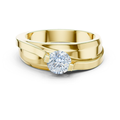 Lab grown Diamond Round Shapes 14k Solid Rose Gold Every Wear Wedding Wear Diamond Ring  For men's