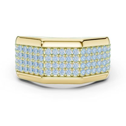 14k Solid White Gold 1.20 Carat Round Shape Natural & Lab Grown Diamond  Ring for Men Daily Use