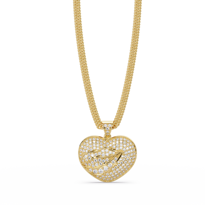 Yellow Gold Heart Shape Lab-Grown Diamond Pendant - HIGHCARAT DIAMONDS