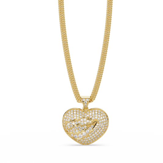 Yellow Gold Heart Shape Lab-Grown Diamond Pendant - HIGHCARAT DIAMONDS
