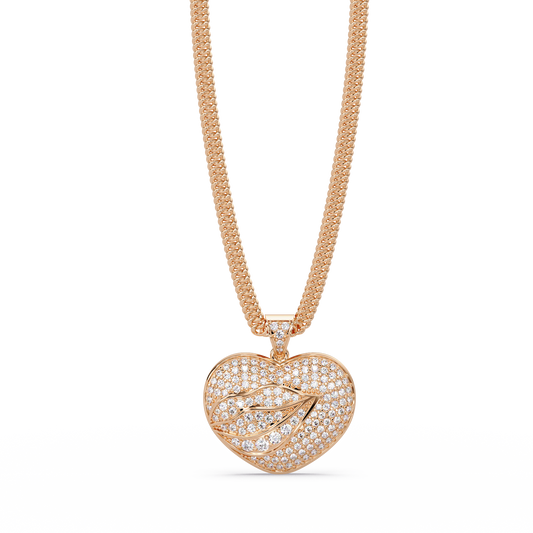 Yellow Gold Heart Shape Lab-Grown Diamond Pendant - HIGHCARAT DIAMONDS